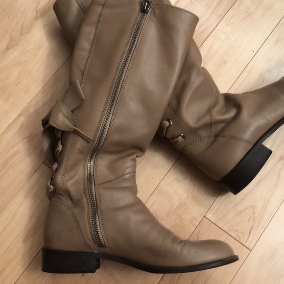 VALENTINO BOOTS NUDE natural Leather Size 38 14” at the calf - Picture 8 of 10